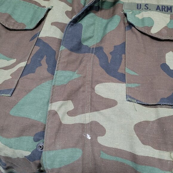 US Army Camo Cold Weather Field Jacket Zip Snap Military Army Medium M - Picture 4 of 14
